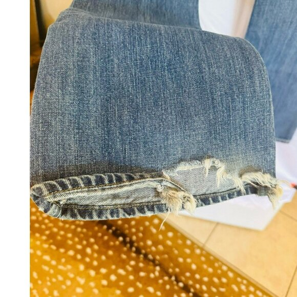 Vintage Abercrombie & Fitch Madison Low Rise Flare Jeans Size 6 Distressed Y2K - Picture 11 of 13